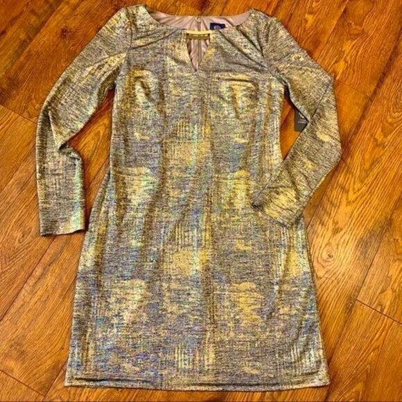 VINCE CAMUTO METALLIC JACQUARD SHEATH DRESS 6 NWT - Picture 4 of 15
